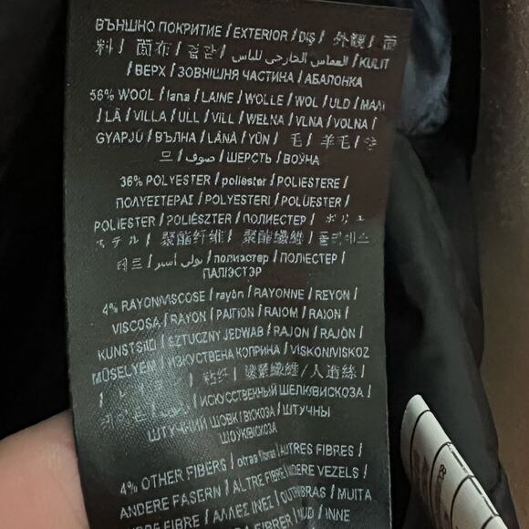 Guess Wool Blend Military Field Jacket Large Mens Coat Quilted Insulated Gray - Picture 10 of 13